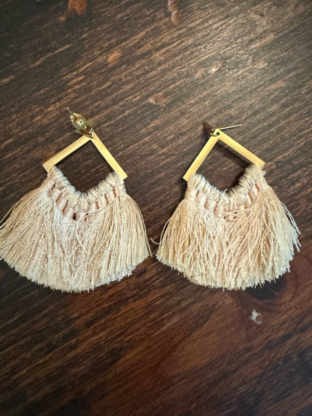 Tassel Fringe Drop Earrings in pink - Lightweight Statement